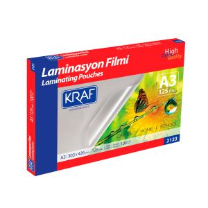 Kraf 2123 Parlak Laminasyon Filmi A3 125 Mic. 100 Lü Paket