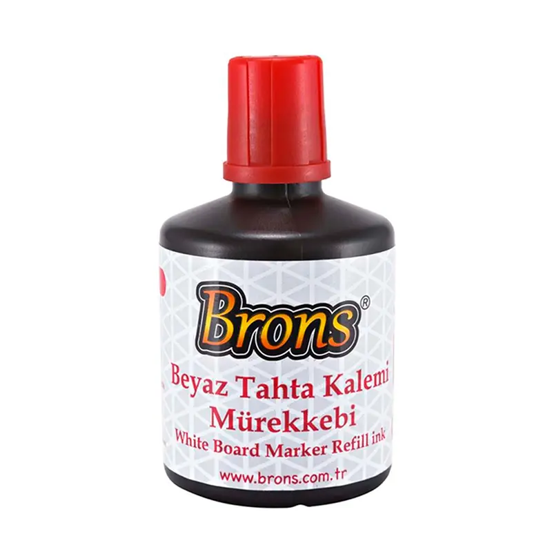 Brons Beyaz Tahta Kalemi Mürekkebi Kırmızı 100cc x 6 Lı Kutu