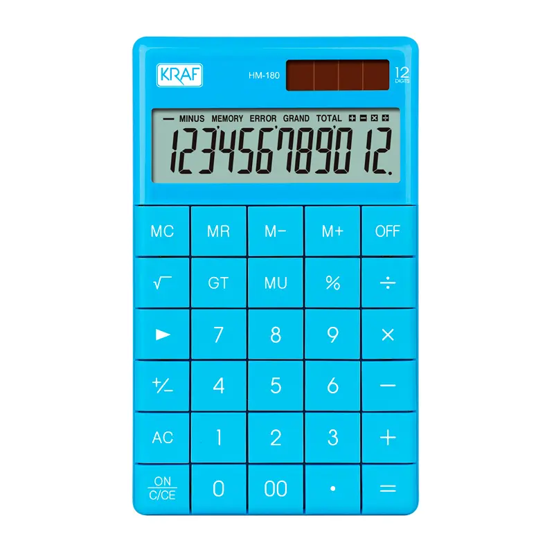 Kraf HM-180 BL Masaüstü Hesap Makinesi 12 Hane Mavi