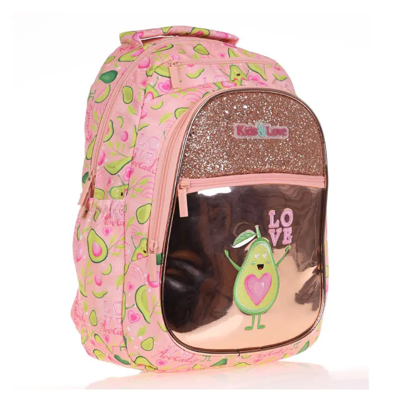 Kaukko L5096 Kids&Love Aynalı Taşlı Sırt Çantası Avocado