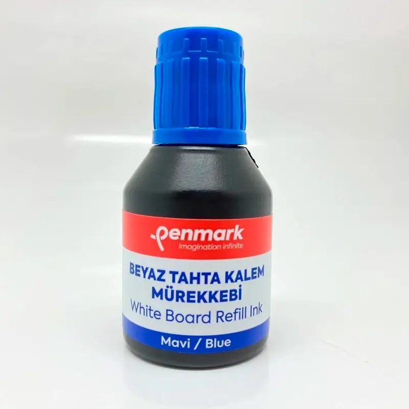 Penmark Beyaz Yazı Tahtası Kalemi Mürekkebi 30 ML Mavi x 10 Lu Kutu