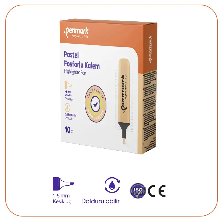 Penmark Tropik Fosforlu Kalem 1-5mm Kesik Uç Coco x 10 Lu Kutu