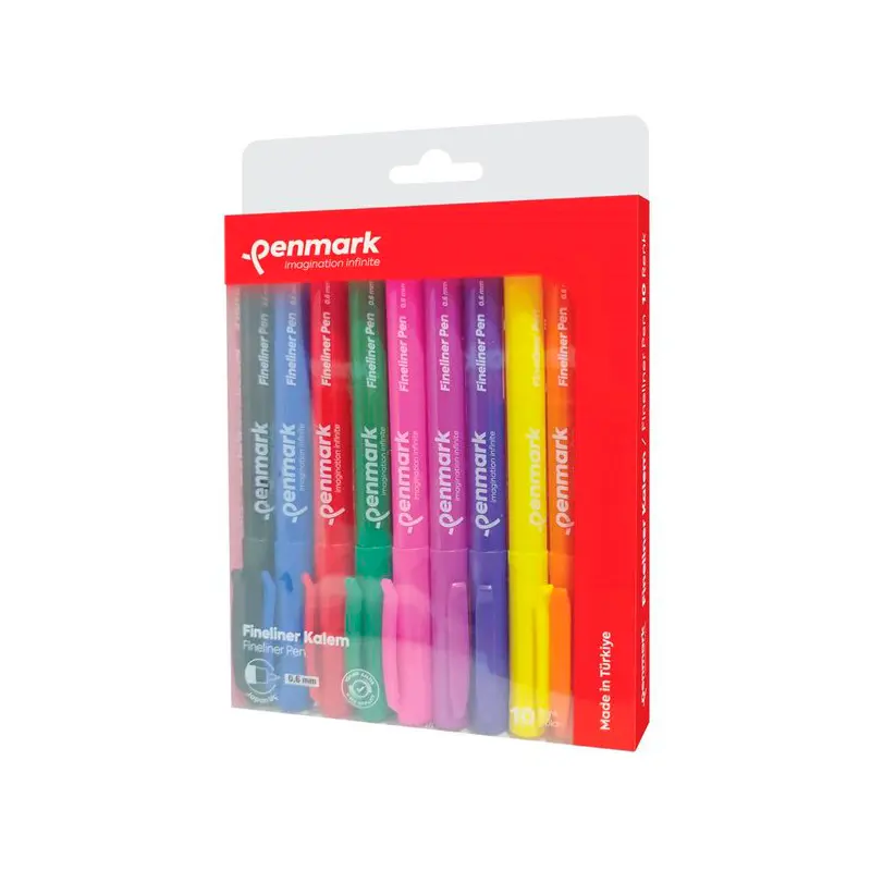 Penmark Japon Uç Fineliner Kalem 0.6mm 10 Renk