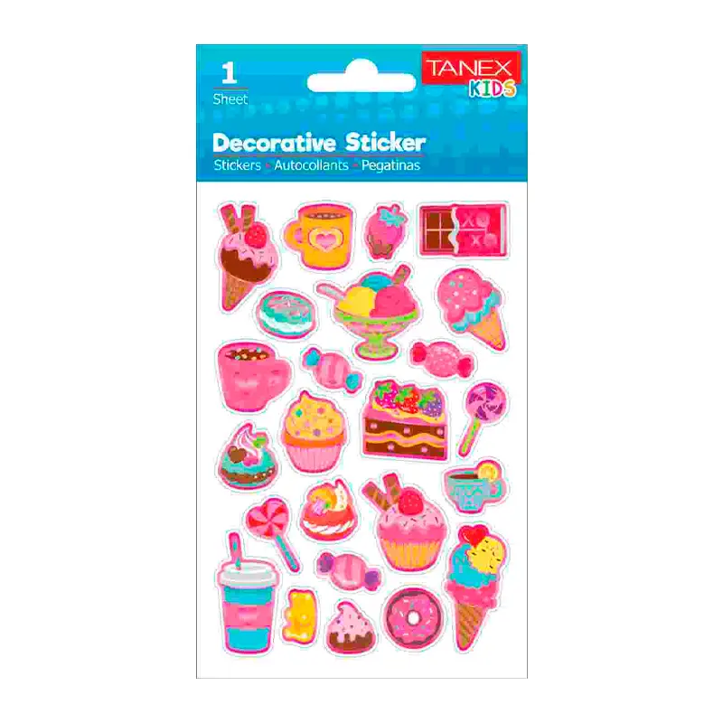 Taneks 25061 Puffy Dekoratif Sticker Dondurma - Kahve Serisi x 5 Li Paket