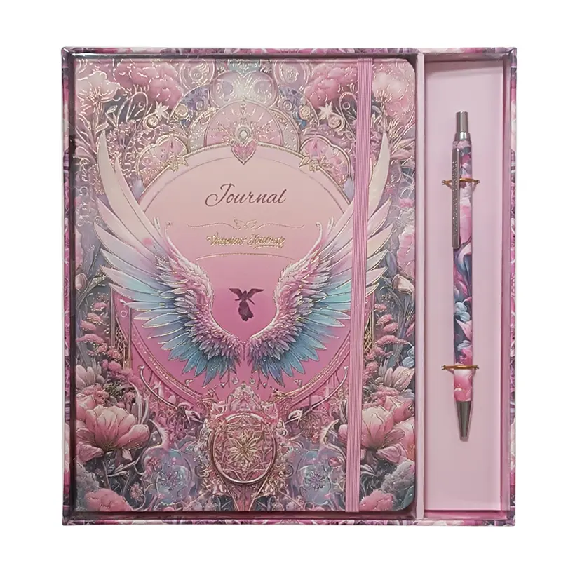 Victoria Journals 2156 Sert Kapak Lastikli Defter 100 Gr. A5 Ivory Çizgili + Metal Tükenmez Kalem