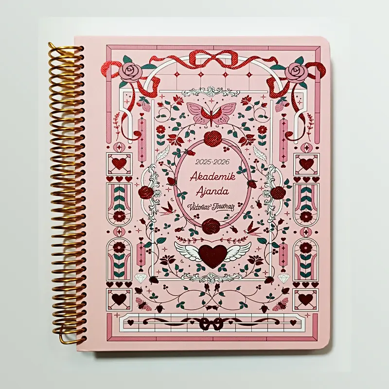 Victoria Journals 2239 Ayraçlı Spiralli Sert Kapak Akademik Ajanda 17X23cm 100 Gr. 192 Sayfa 2025-2026