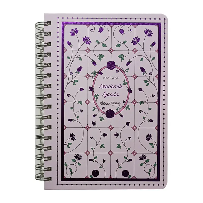 Victoria Journals 2244 Ayraçlı Spiralli Sert Kapak Akademik Ajanda A5 100 Gr. 192 Sayfa 2025-2026