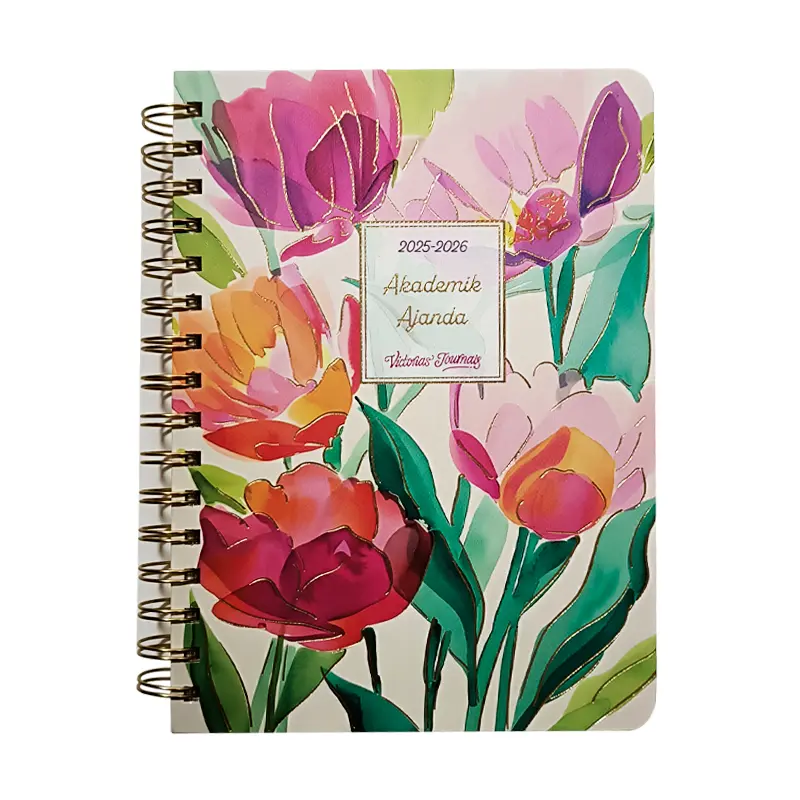 Victoria Journals 2245 Ayraçlı Spiralli Sert Kapak Akademik Ajanda A5 100 Gr. 192 Sayfa 2025-2026