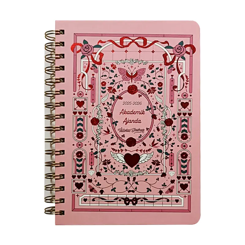Victoria Journals 2250 Spiralli Sert Kapak Akademik Ajanda A5 100 Gr. 224 Sayfa 2025-2026