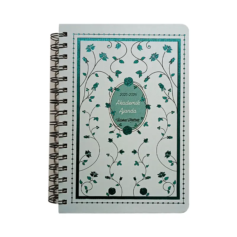 Victoria Journals 2251 Spiralli Sert Kapak Akademik Ajanda A5 100 Gr. 224 Sayfa 2025-2026