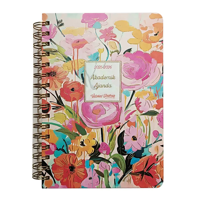 Victoria Journals 2252 Spiralli Sert Kapak Akademik Ajanda A5 100 Gr. 224 Sayfa 2025-2026