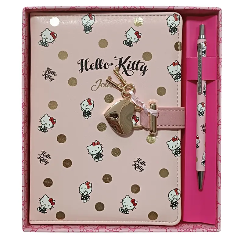Victoria Journals 1961 Hello Kitty 80 Gr. 160 Yaprak Kilitli Çizgili Defter + Tükenmez Kalem