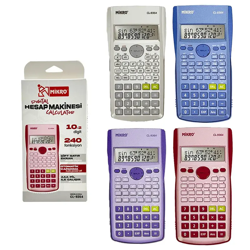 Mikro CL-9364 Digital Pro Renkli Hesap Makinesi 10+2 Hane 240 Fonksiyon